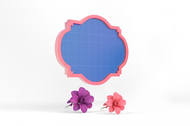 PSD gratuito maqueta de marco floral