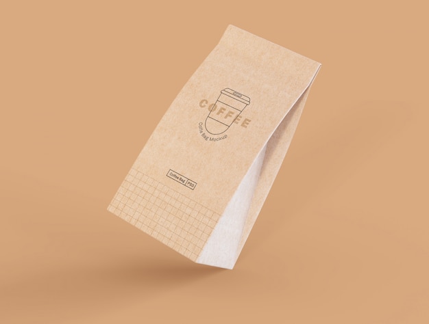Maqueta de papel de bolsa de café