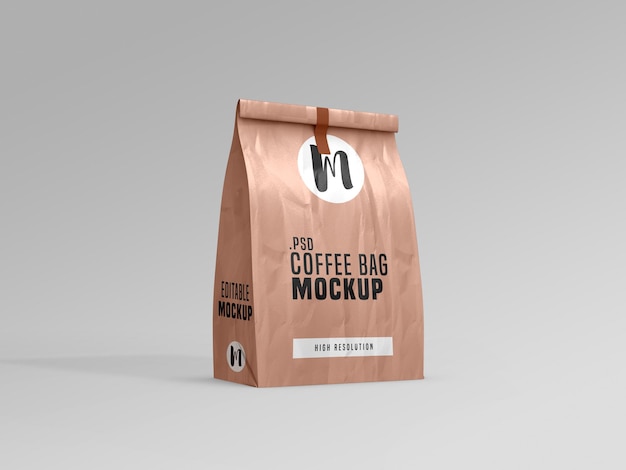 PSD gratuito maqueta de paquete de bolsa de café