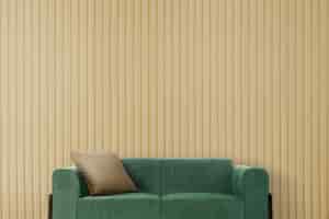 PSD gratuito maqueta de pared retro psd diseño de interiores de sala de estar