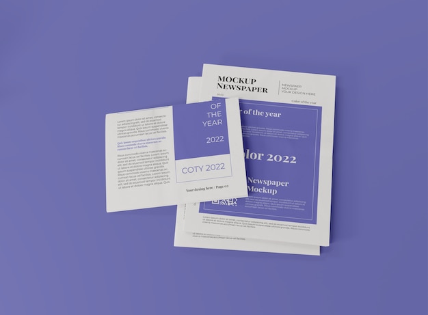 Maqueta de periódico en el color del año 2022 PSD gratuito
