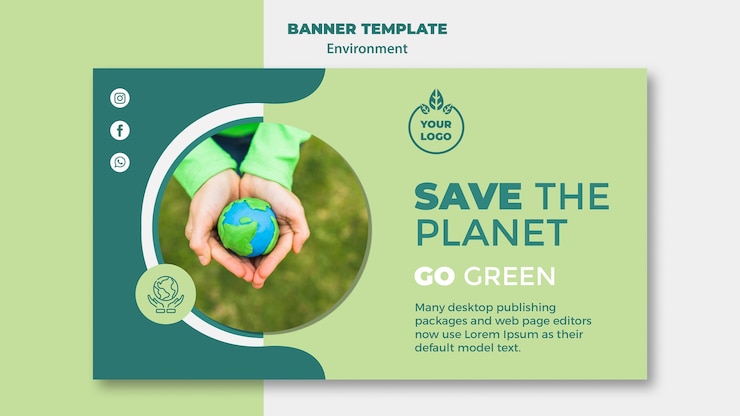 PSD gratuito maqueta de plantilla de banner de medio ambiente