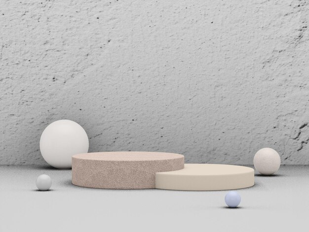 Maqueta realista del podio de piedra