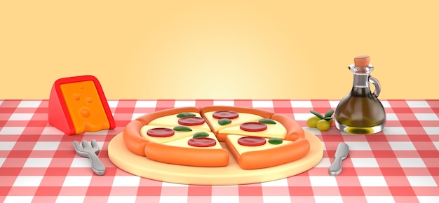 PSD gratuito maqueta de render de pizza sabrosa