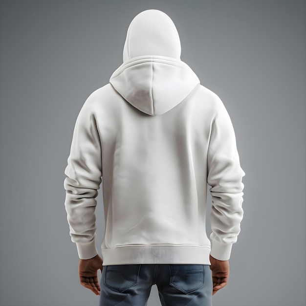 PSD gratuito maqueta de sudadera blanca en blanco vista delantera renderizado en 3d