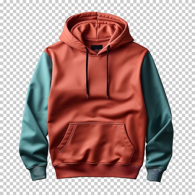 maqueta de sudadera con capucha roja y verde