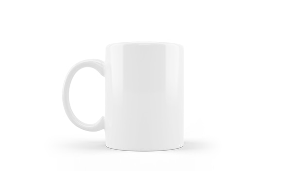 Maqueta de taza de cerámica blanca aislada