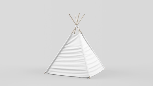 Maqueta de tipi blanco