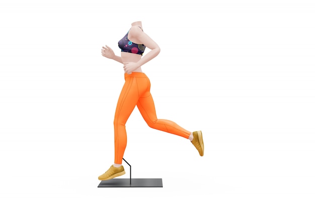 Maqueta de traje de deporte femenino aislado