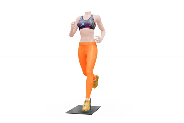 PSD gratuito maqueta de traje de deporte femenino aislado