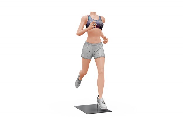 Maqueta de traje de deporte femenino aislado