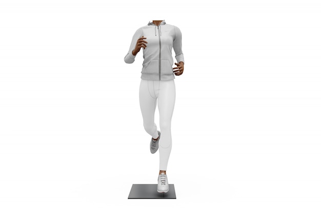 Maqueta de traje de deporte femenino aislado