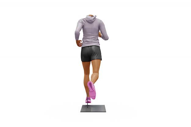 Maqueta de traje de deporte femenino aislado