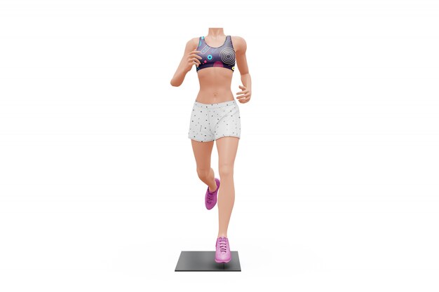 Maqueta de traje de deporte femenino aislado