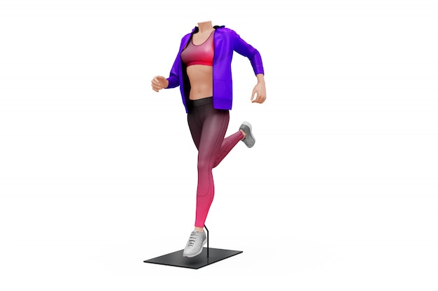 Maqueta de traje de deporte femenino aislado