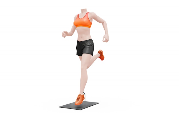 Maqueta de traje de deporte femenino aislado