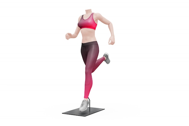 Maqueta de traje de deporte femenino aislado