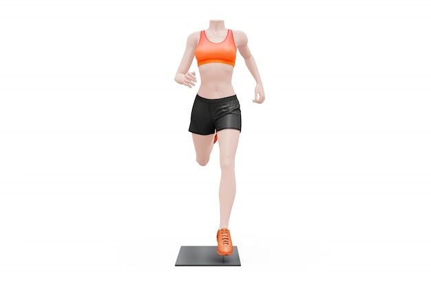 Maqueta de traje de deporte femenino aislado