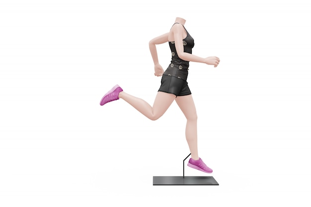 Maqueta de traje de deporte femenino aislado