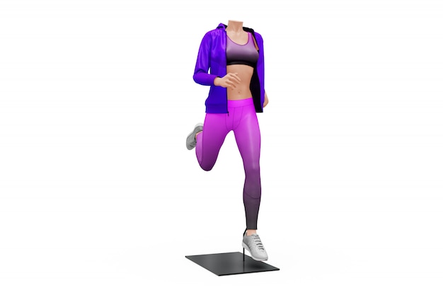 Maqueta de traje de deporte femenino aislado