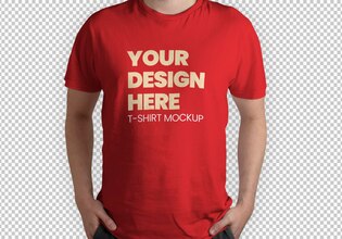 mockup de camiseta roja