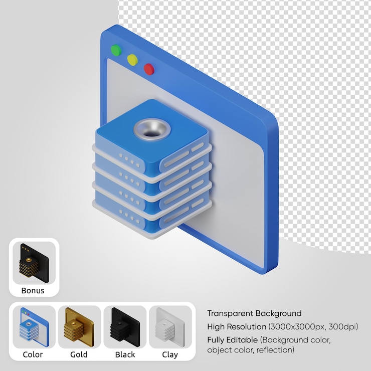 PSD gratuito maquetación web 3d con base de datos.