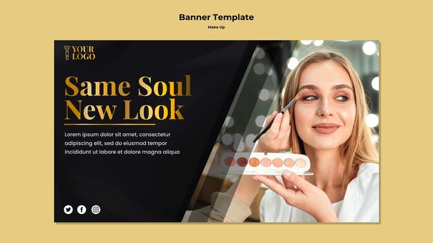 Maquillaje tema de plantilla de banner