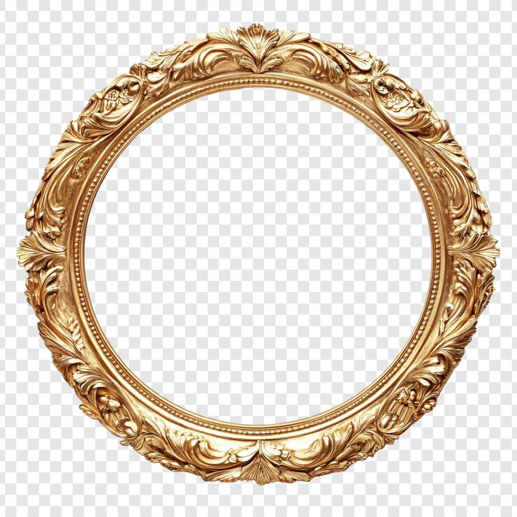 PSD gratuito marco circular de oro adornado diseño elegante y lujoso