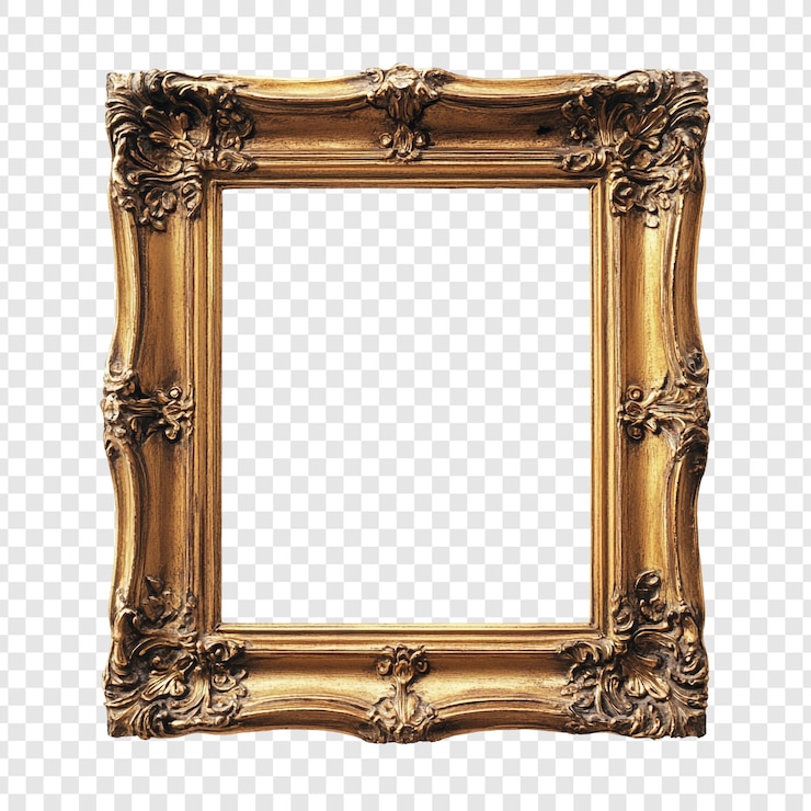 PSD gratuito marco de cuadros adornado con oro diseño elegante y vintage