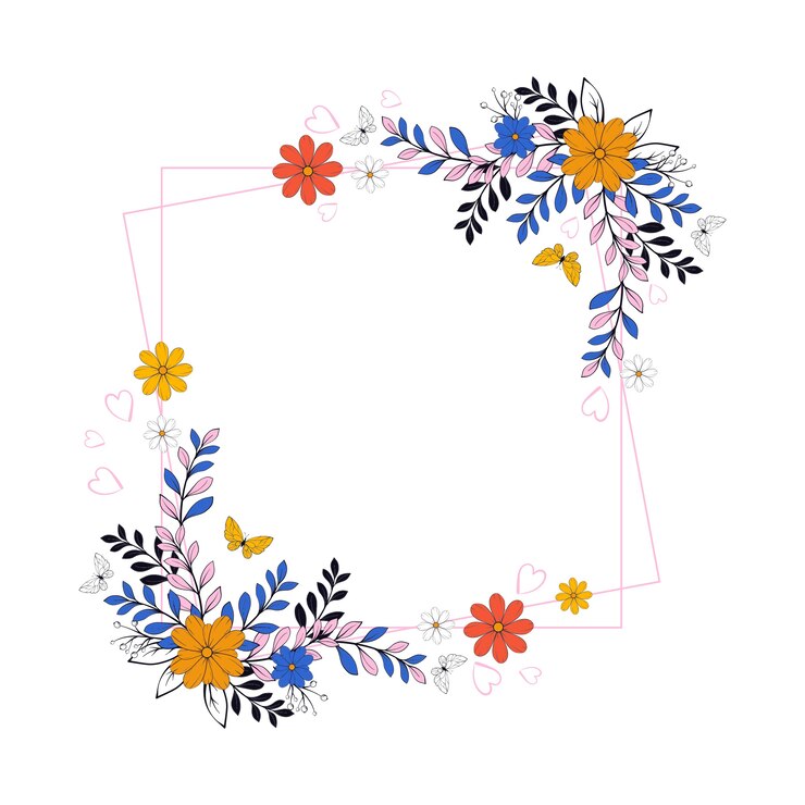 PSD gratuito marco floral