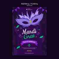 Gratis PSD mardi gras carnaval poster sjabloon