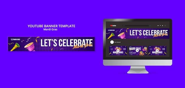 Gratis PSD mardi gras sjabloon ontwerp