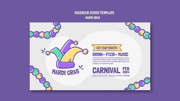 Gratis PSD mardi gras sjabloon ontwerp