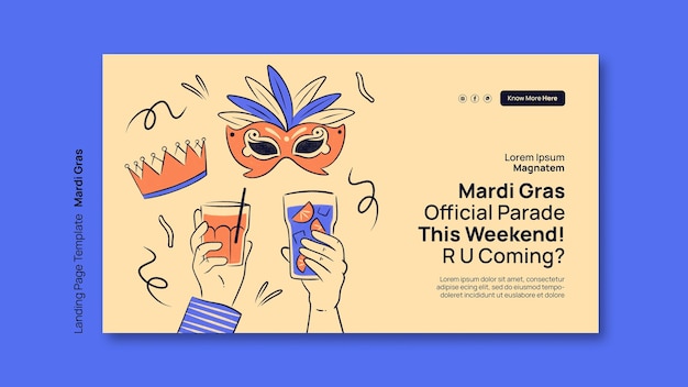 Gratis PSD mardi gras sjabloon ontwerp