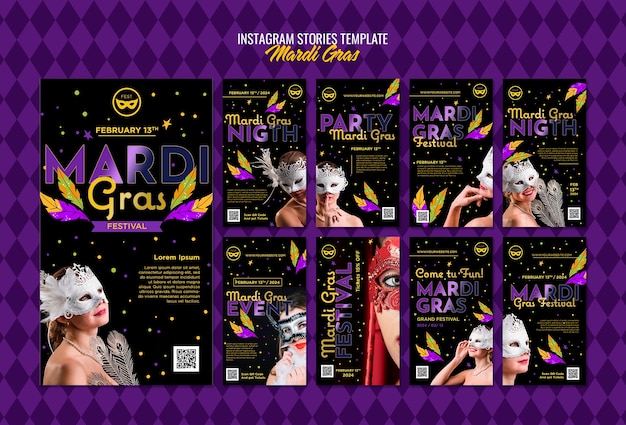 Gratis PSD mardi gras sjabloonontwerp