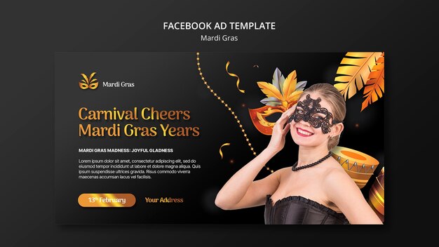 Mardi Gras sjabloonontwerp