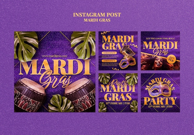 Gratis PSD mardi gras sjabloonontwerp