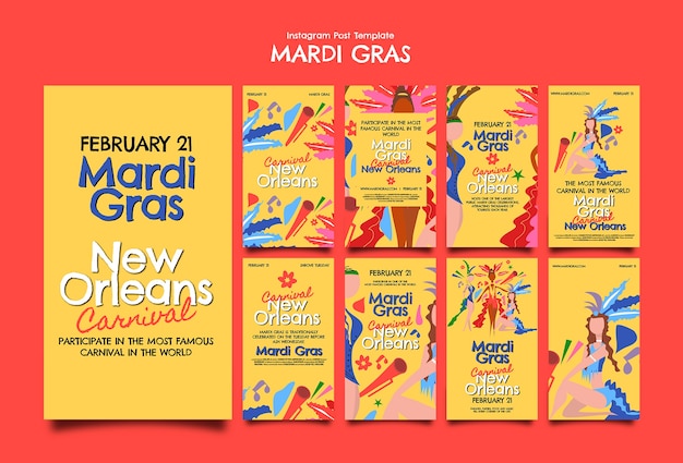 Gratis PSD mardi gras sjabloonontwerp