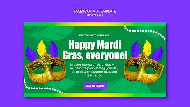 Mardi gras viering facebook sjabloon