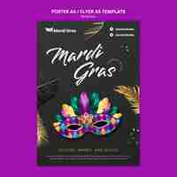 Gratis PSD mardi gras viering poster sjabloon