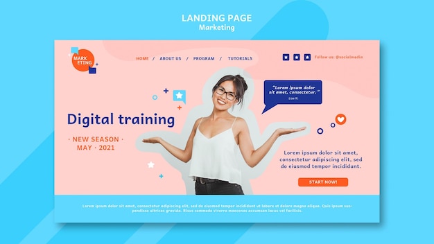 Gratis PSD marketing-bestemmingspagina-sjabloon met foto