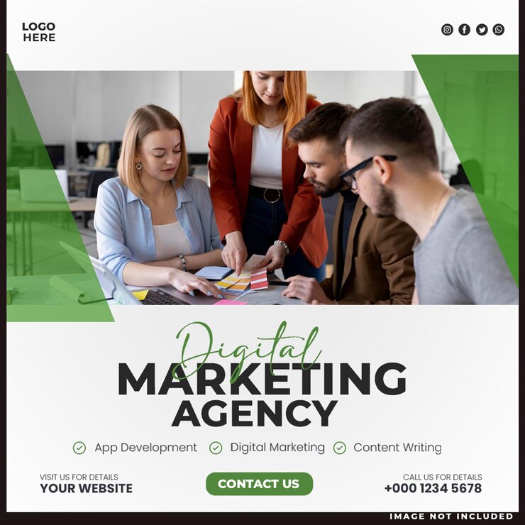 PSD gratuito marketing digital medios sociales corporativos y banner de la agencia o plantilla de publicación de instagram