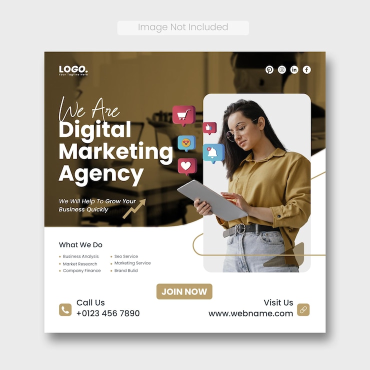 PSD gratuito marketing digitale per social media aziendali e banner di agenzia o modello di post instagram