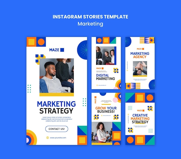 Marketing instagram verhalen sjabloon