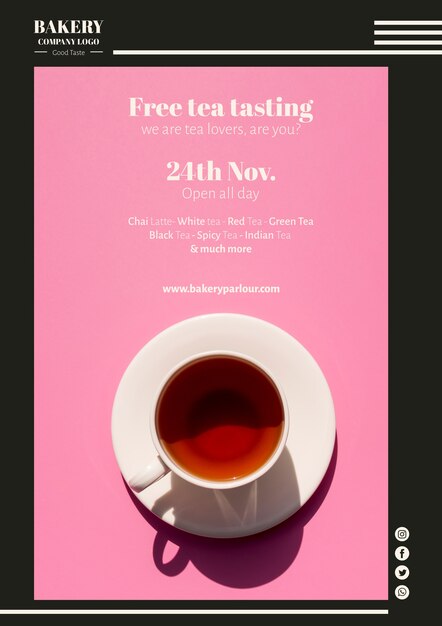 Marketing websjabloon voor thee bedrijf