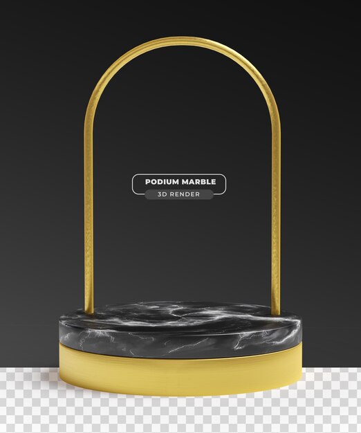 Marmeren podium 3d realistisch render met transparante achtergrond