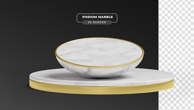 Marmeren podium 3d realistisch render met transparante achtergrond