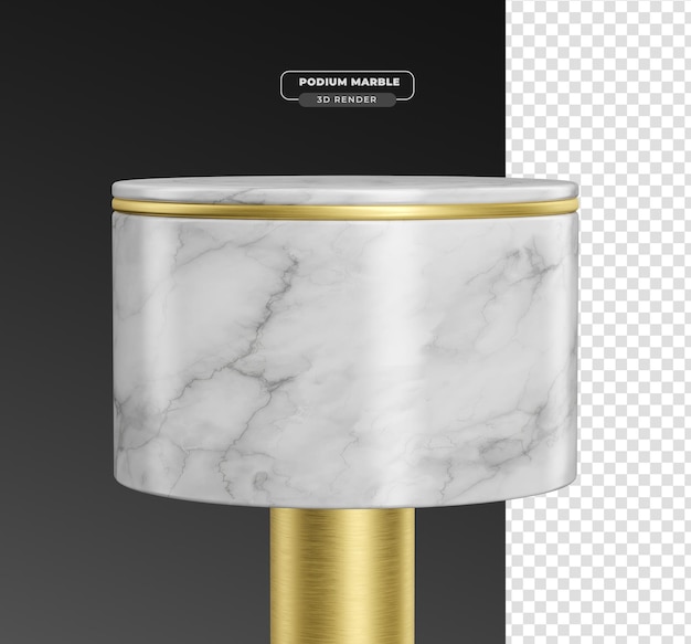 Gratis PSD marmeren podium 3d realistisch render met transparante achtergrond