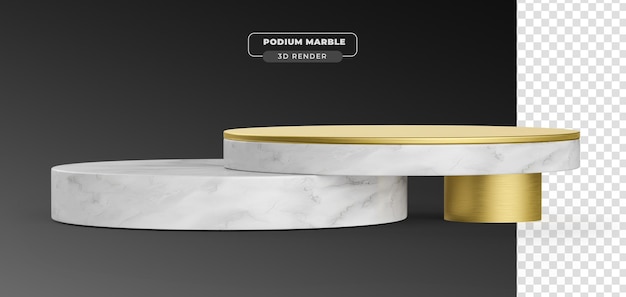 Marmeren podium 3d realistisch render met transparante achtergrond