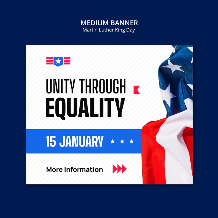 PSD Gratis martin luther king day medium banner template design